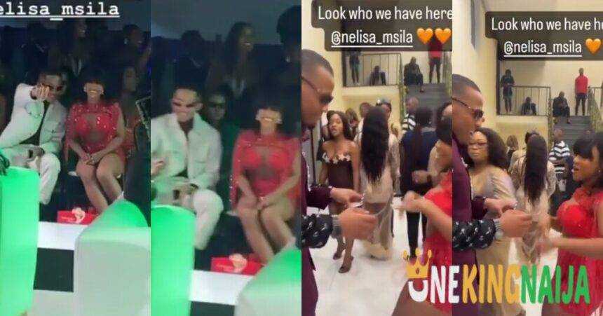 BBTitans Nelisa finally links up with her crush, Thabang and Juicy Jay at AMVCA award nominees night (VIDEO)