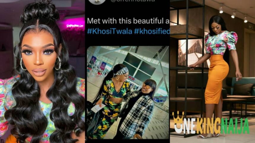 "Is she on her way to Nigeria"- Fans reacts as BBTitans Khosi was spotted at the Airport hours after Miracle OP official announcement (Photos)