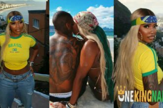Tiwa Savage melts heart as she shares loved-up pictures with a mystery man in Brazil (photos)