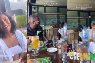 "No Bad energy"- Fans reacts to lovely moment of Nelisa, Yemi Cregx and Kanaga Jnr having a lunch time together (VIDEO)