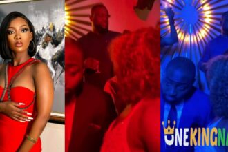 Priceless moments as Blue Aiva meets Davido for the first time at Iyanya's Ep launch celebration (VIDEO)