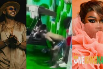 Moments BBNaija Cross whine his waist for Cee-c after she refuses to do so for him at the Pool party (VIDEO)