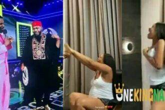 Moments Frodd's pregnant wife, Chioma screams excitedly as she watches him on Live TV (VIDEO)