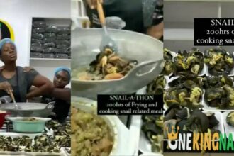 "This GWR book go tear las las"- Nigerians reacts as Lady begins 200 Hours Snail-a-thon (VIDEO)