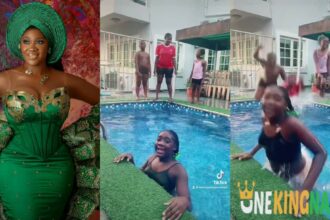 "I nor play when I small"- Mercy Johnson shares fun moments with kids (VIDEO)