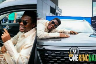 Mr Macaroni expresses joy as he finally takes delivery of his new car