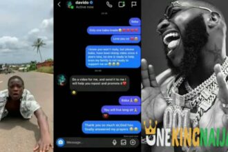 "Davido Don change my life"- Young boy rolls on the floor, shares chat with singer (VIDEO)