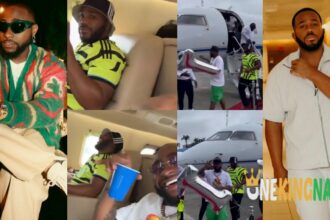 "Billionaire Kids"- Reactions as Singer Davido and Kiddwaya spotted together flying same private jet to an event (VIDEO)