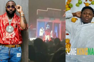 Emotional moment Davido sends his condolences to Mohbad's Family during his Timeless show in UK (VIDEO)