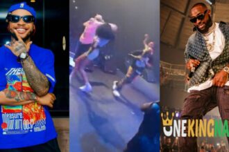 Hilarious moments Davido run off stage as Poco Lee surprises him at his Timeless concert in UK (VIDEO)