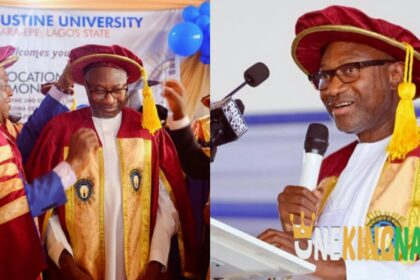 Billionaire Femi Otedola gifts 750 students One Million Naira each as he celebrate his appointment as Chancellor at Augustine University (Photos)