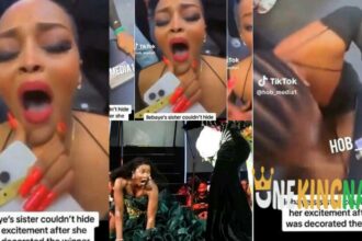 Emotional Moment Ilebaye's Sister Dramatically Lost Her Wig, F£ll To The Floor When Her Sister Was Announced The Winner Of The Show (Video)