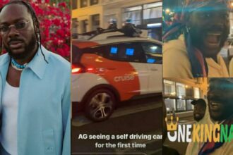 "Walahi, I haven't seen it before"- Singer Adekunle Gold in Awe after witnessing a self driving car for the first time (VIDEO)