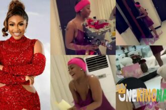 Mercy Eke Receives Rose Of Dollars And Many Others Goodies As Surprise Gifts From A Fan (VIDEO)