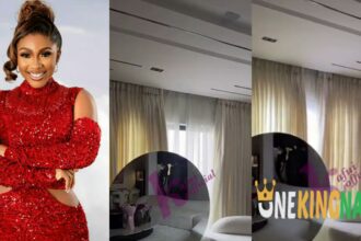 "Lambo no b small name oh"- Video trends as Mercy Eke orders Alexa to open her cotton in new home (Watch)