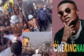 Massive crowds gathers as Wizkid lands in Surulere and Makoko for the distribution of the 100Million Naira to kids for Christmas (VIDEO)