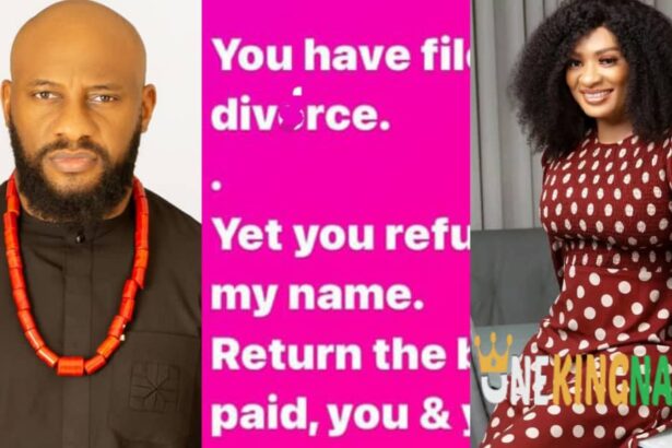 "You have filed for div0rce. Yet you refused to drop my name. Return the bride price I paid, you & your family refused"- Yul Edochie continues to dr@g his first wife, May Edochie