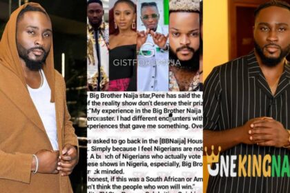 "The people who w0n BBNaija won't have w0n if it was a S0uth African or American Reality show"- Pere Egbi reveals