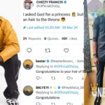 "I ask£d God for a princess, He gave me a h£ir to the throπ£"- BBNaija's Chizzy Francis welcomes first child with partn£r (Details)