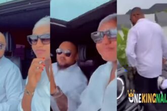 Adorable moments BBNaija Chomzy and her husband steps out with their new born baby (VIDEO)