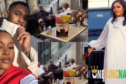BBNaija's Sheggz and Bella pays Chomzy and her baby a visit in their palatial Mansion, Brought gifts for him, Clip trends (Watch)