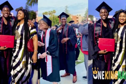 Actress Omotola Jalade-Ekeinde Beams with Joy as her last child graduates from the university (Video)