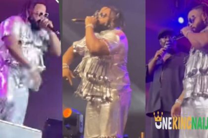 BBNaija Whitemoney raises eyebrows as he r%cked silver spoon outfit to an event (VIDEO)