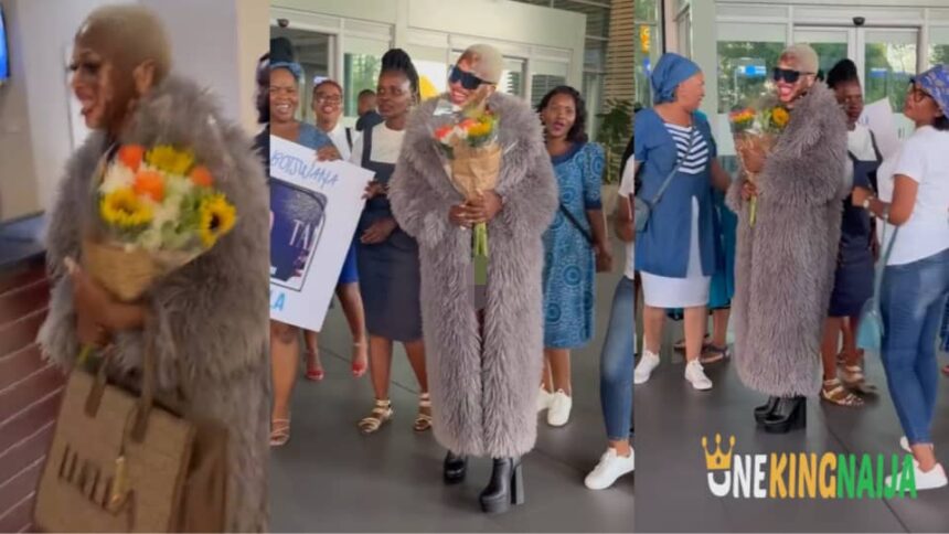 BBMzansi Yolanda welcomed by her fans with Gifts as she arrives Botswana (VIDEO)