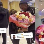 Moment BBNaija Neo gave Beauty flowers and his jacket after her arrival at the airport in Capetown leaves many awwing, Video trends (Watch)