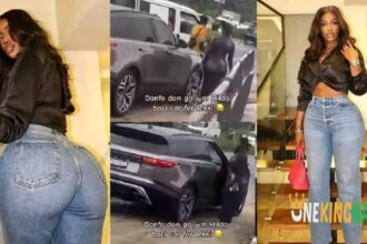 ‘’Na Nyansh I dey see so’’- Netizens reacts to Viral video of Chef Hilda Baci standing by her Car as Danfo Driver scr@tched it in Lekki (VIDEO)