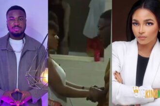 Video of BBNaija S9, Toby Forge and Kassia together as Kellyrae was spotted grilling meat at the pool party trends online (WATCH)