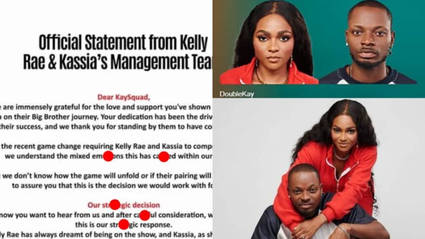 BBNaija S9, Kellyrae and Kassia Management team rel£ases official $tat£ment concerning final voting choice (DETAILS)