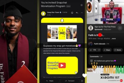 Faith is monetized on Snapchat