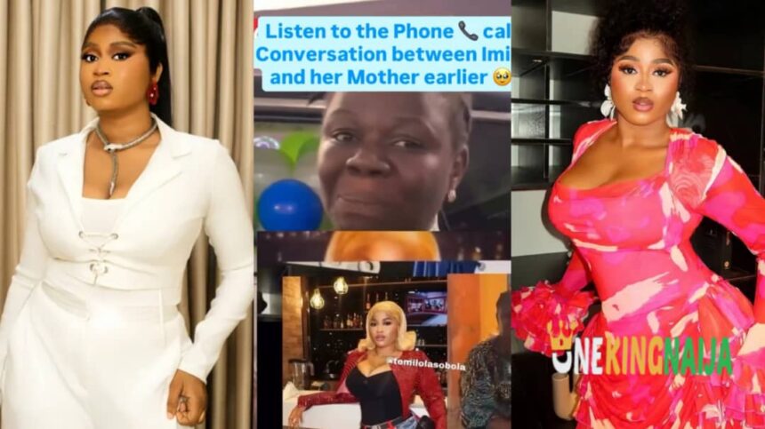 Imisi and her mum on phone