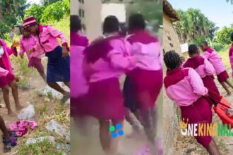 Female student from a secondary school strip their fellow student n+k+d, the clip goes viral, Netizens react (VIDEO)