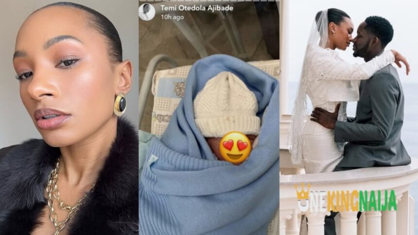 “I finally got ur attention”- Temi Otedola announces the birth of her first child with husband, Mr Eazi (Photos)