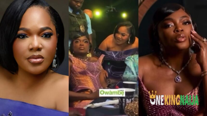 “I have unfollow her, I will never greet her again”- Toyin Abraham reacts after Funke Akindele snubs her at Iyabo Ojo movie premiere (VIDEO)