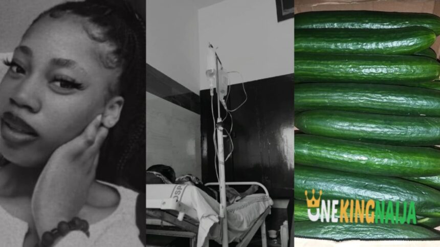 Lady recounts how they took their neighbor to the hospital following a cucumber incident (Details)